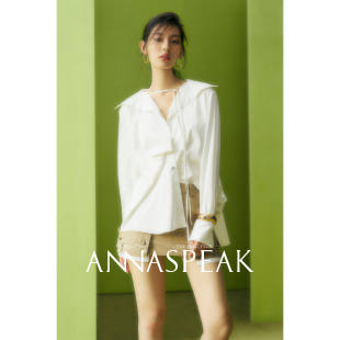 上衣AS夏季 衬衫 新款 ANNASPEAK CozyFit松弛慵懒风桑蚕丝高级长袖