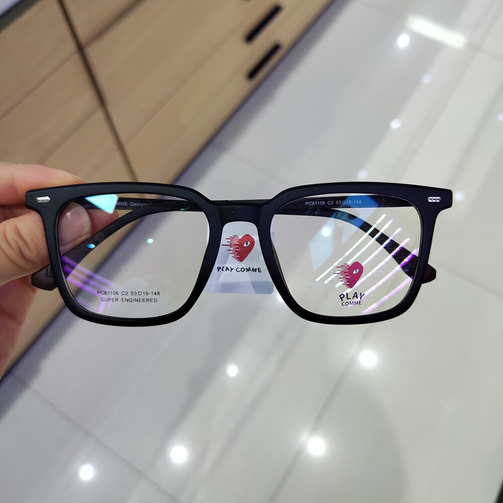川久PLAYCOMME眼镜框男近视女方形网红款黑色大框防蓝光眼镜61106