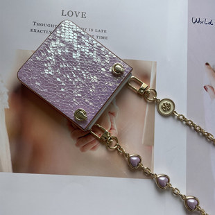 适用三星z flip7手机壳轻奢电镀超薄时尚手链galaxy Zflip6保护套个性创意手提斜跨高颜值高端zflip5手机外壳