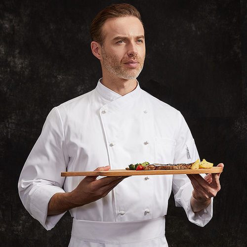 厨乐乐长袖活动扣厨师工作服