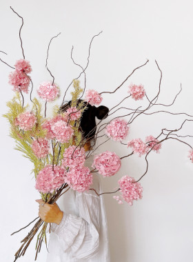 真花绣球干花花束高级感插花客厅家居装饰花艺摆件店铺摆设永生花