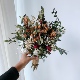 复古天然真花干花花束混搭满天星枯黄玫瑰原野做旧风家居装 饰摆件