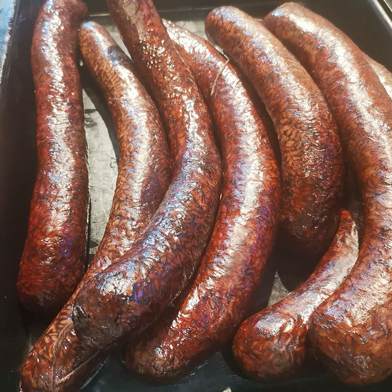 湖南湘西特产农家手工制作糯米血肠米肠血粑粑香肠铁板烧烤原料