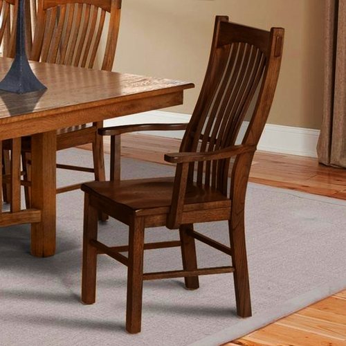 鹏翔工坊红橡木美式全实木扶手椅