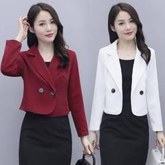 短款西装外套女洋气2024秋冬季新款韩版百搭小个子显瘦毛呢上衣潮
