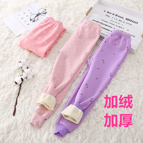 文波女童保暖裤加绒加厚纯棉内穿