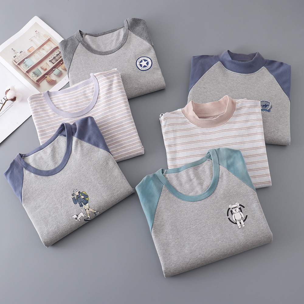 青少年秋衣男士单件上衣纯棉春秋