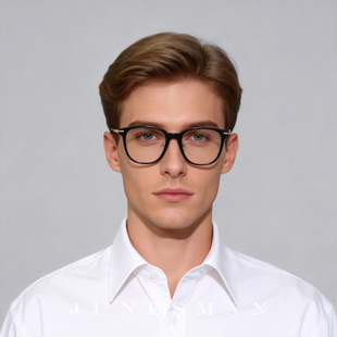 懂得拍！六月男人 宝石花超轻钛合金男士平光镜小圆镜显小脸眼镜