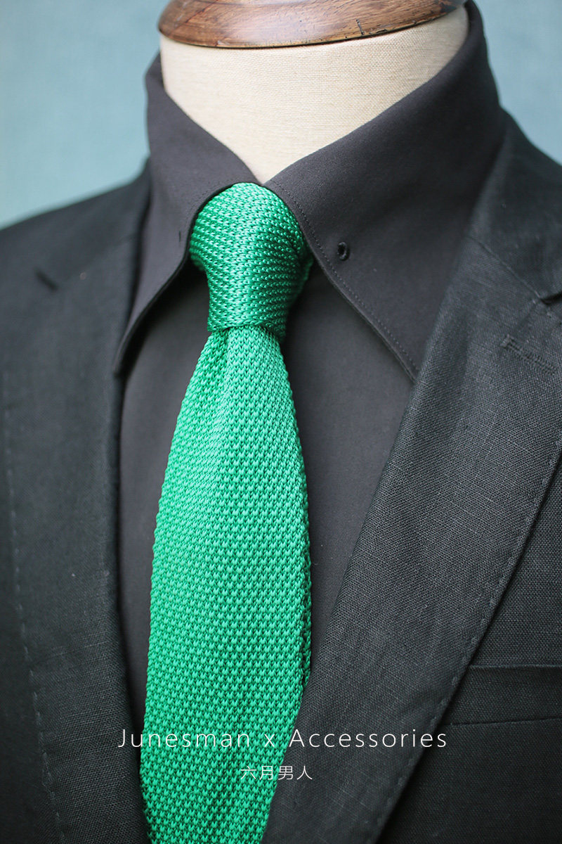 平头领带男 姜黄休闲窄版针织线手打领带男士韩版正装职业