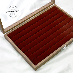 扣礼盒玻璃防尘盖木材质 篙级商务袖 篙规格特能装 六月男人