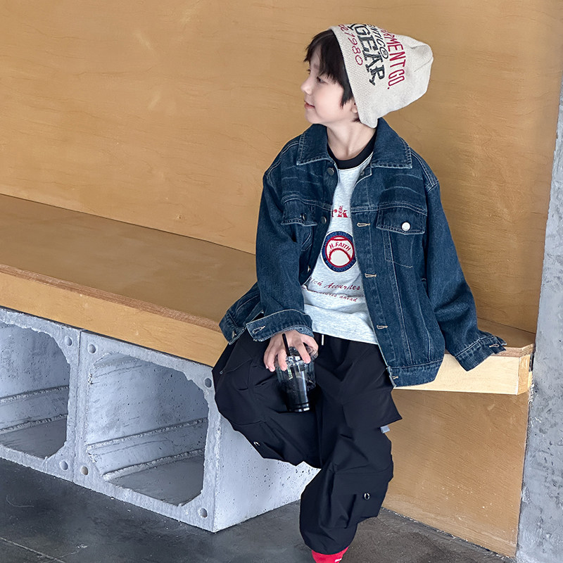 男童牛仔外套2025秋季新款童装儿童工装夹克帅气男宝春秋宽松上衣