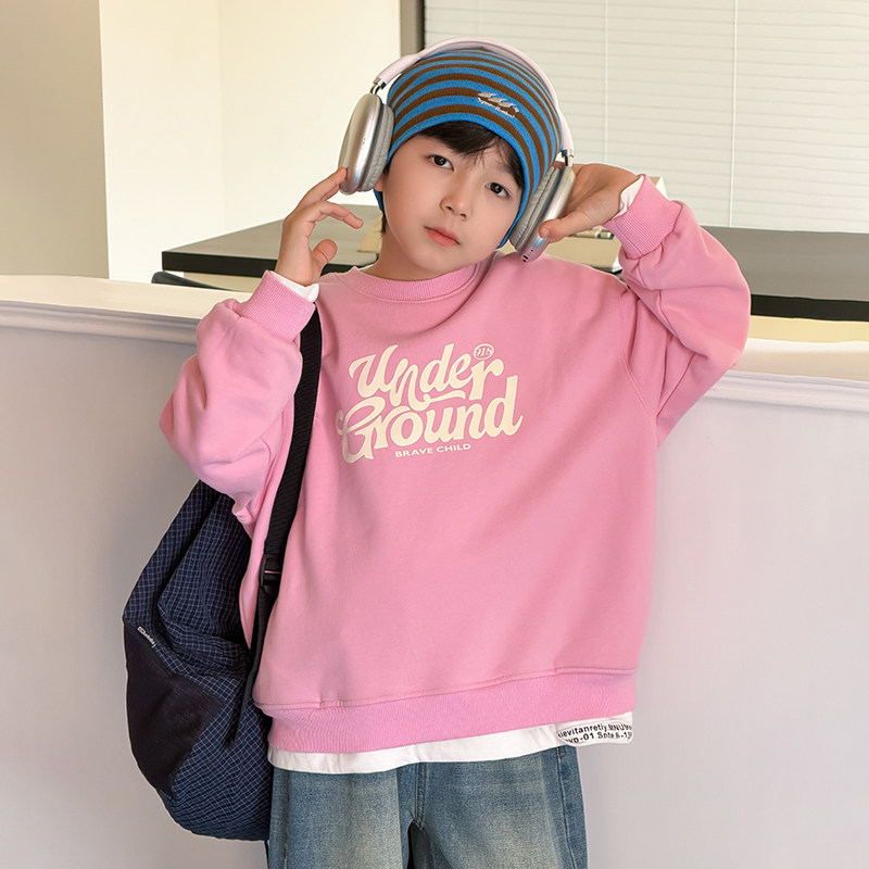 男童卫衣2026春季新款童装儿童圆领运动上衣纯棉洋气男孩春装衣服