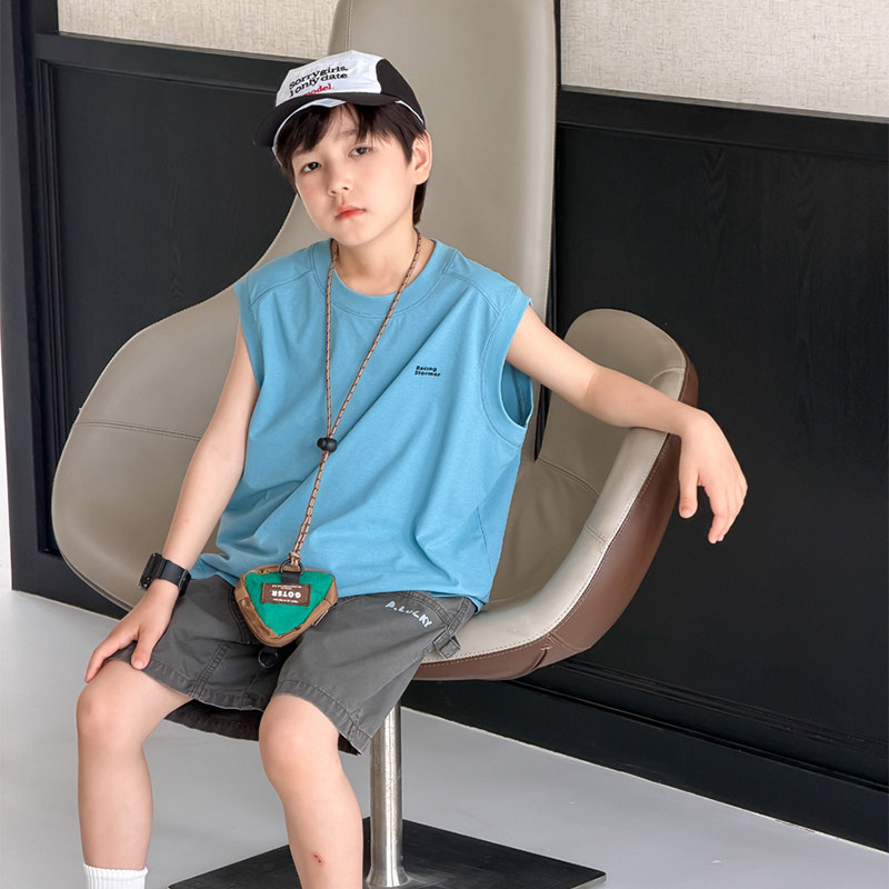 男童背心2026夏季新款儿童速干防晒无袖上衣亲肤凉感男宝夏装洋气