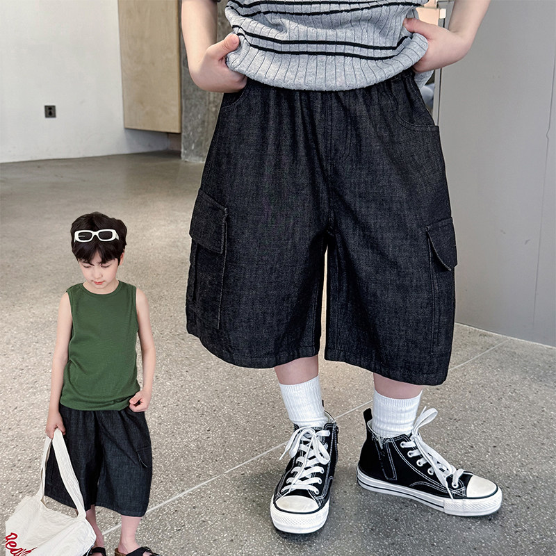 男童牛仔短裤儿童工装裤2026夏季新款帅气五分裤宽松男宝夏装裤子