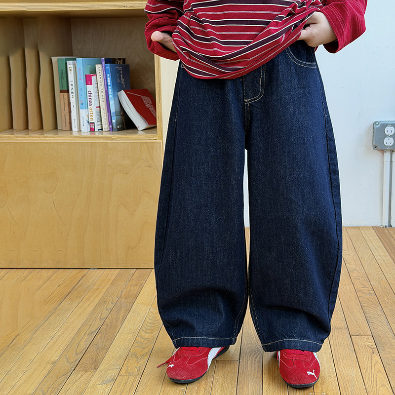 男童牛仔裤2026春季新款儿童裤子原色弯刀休闲裤百搭男孩春装长裤