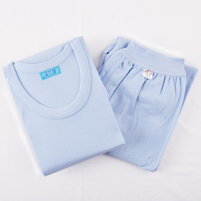 中老年男士40支大码加密纯棉秋衣秋裤圆领全棉打底套装