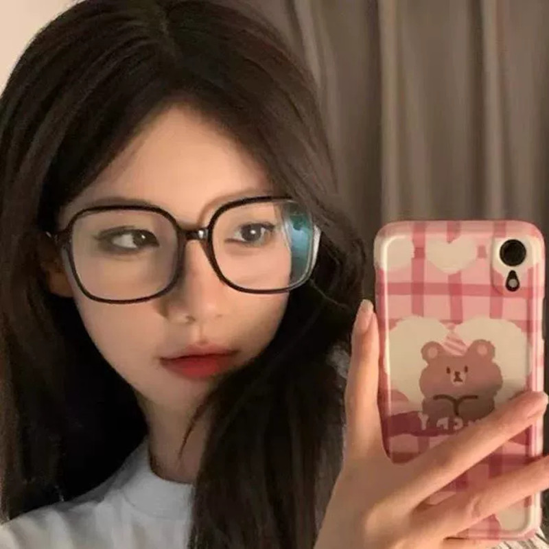 超大框韩版黑色方框防蓝光镜女圆脸显瘦素颜神器显脸小护眼镜框潮
