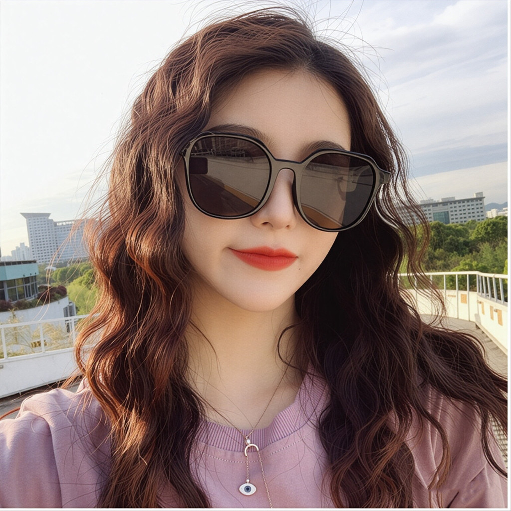 复古网红圆形太阳镜女防紫外线防晒旅游墨镜潮流妈妈骑车遮阳眼镜