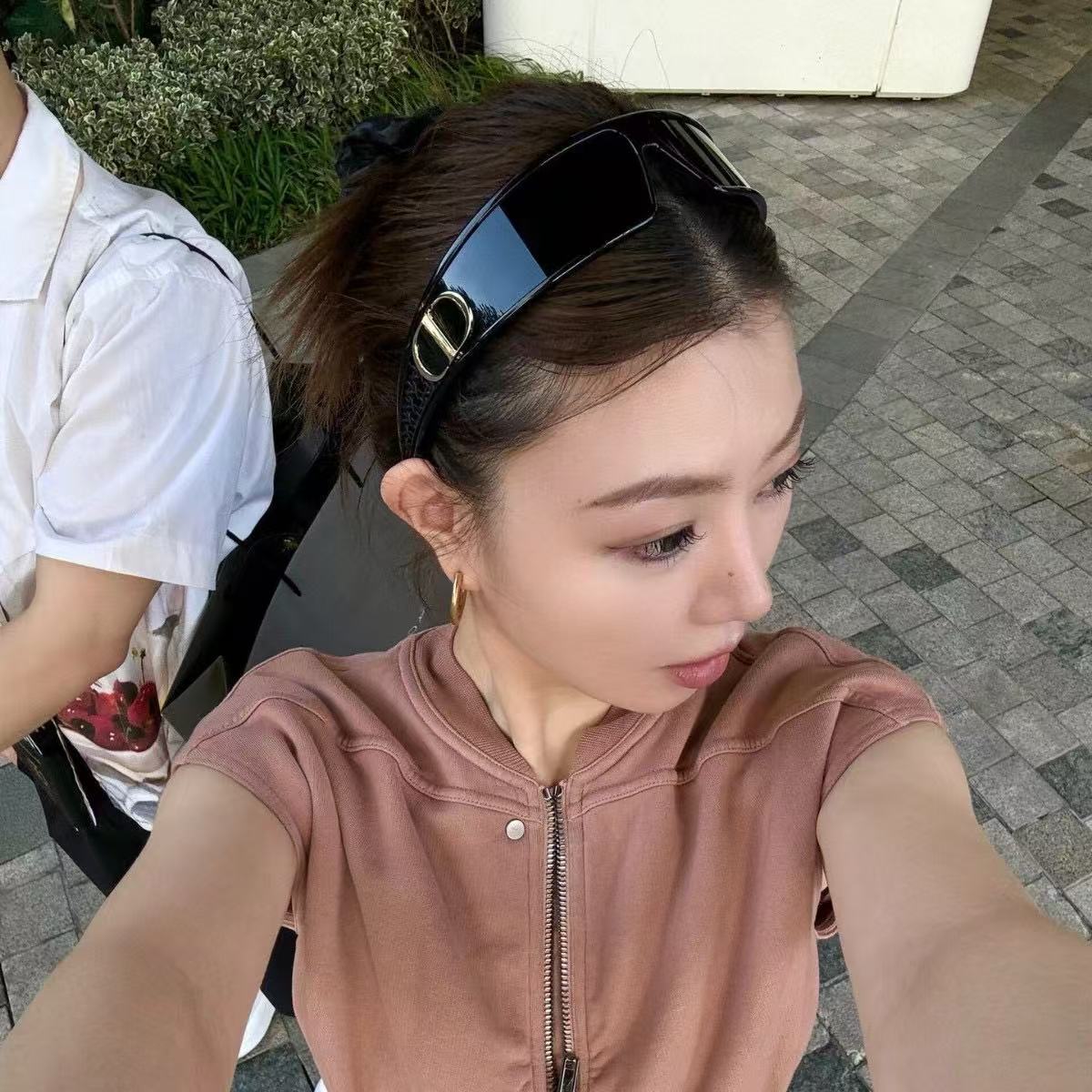 发箍二合一太阳镜2025新款女登山防风墨镜防紫外线旅游自拍眼镜潮