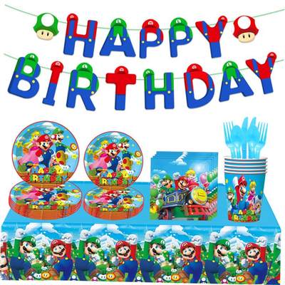 Super Mario Birthday Party Tableware Decoration Supplies Mar