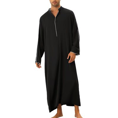 Arab men's shirt Muslim long robe clothes 简约休闲长袍衫男