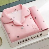 睡衣女长袖 新款 长裤 纯棉可外穿加大码 高档家居服 两件套装 春秋冬季