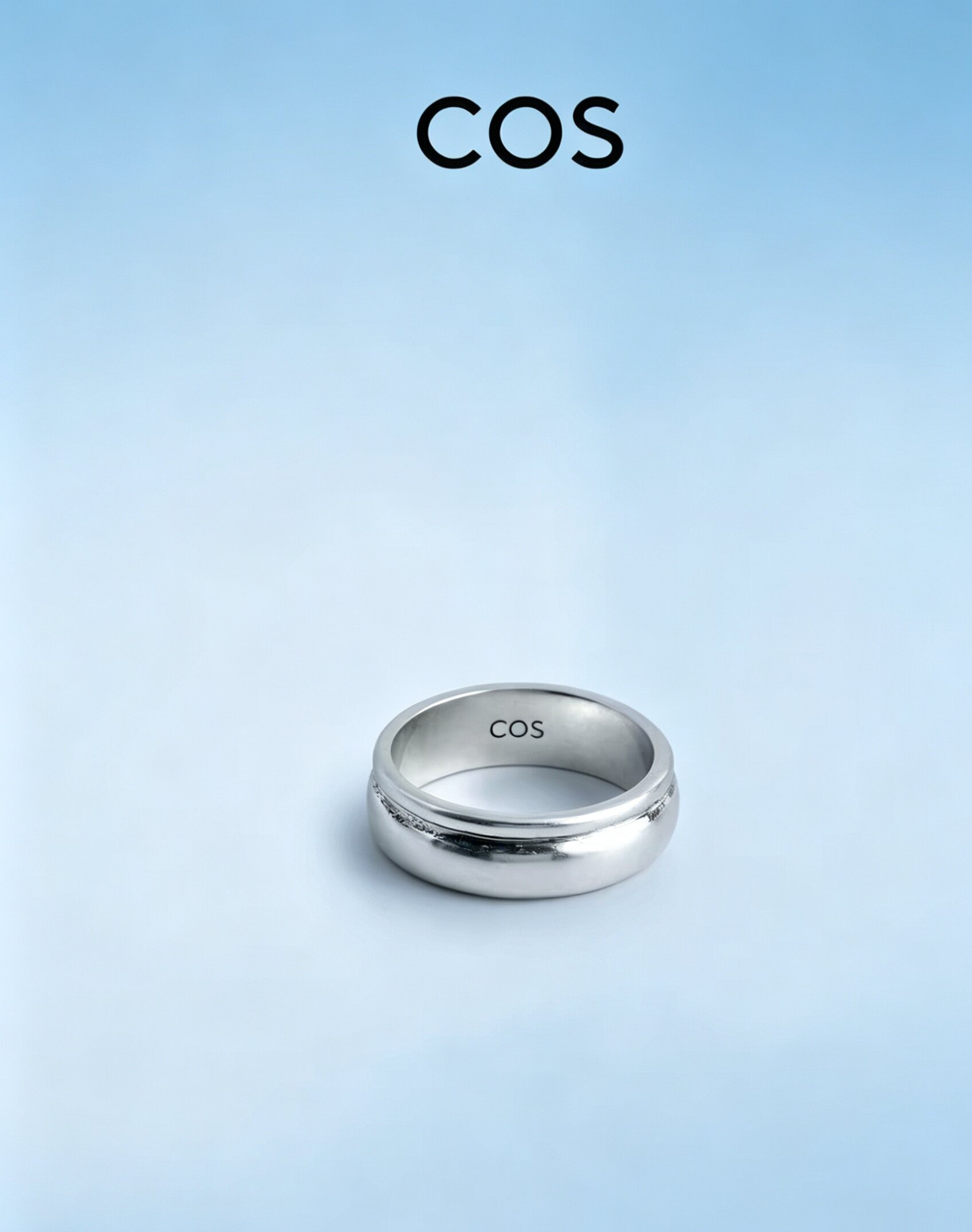 出口余少量Cos男士双圈式戒指银色2026夏季新品13226