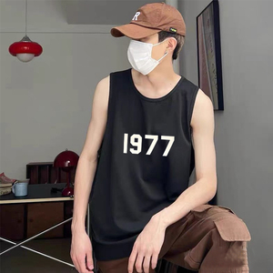 FOG复线ESSENTIALS背心1977印花美式高街宽松休闲运动坎肩打底男