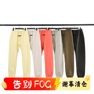 FOG复线ESSENTIALS植绒印花长裤 男 高街宽松休闲运动抽绳束脚卫裤
