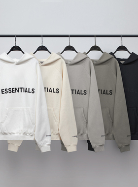 FOG复线ESSENTIALS胶标连帽卫衣高街宽松休闲帽衫秋冬季外套男女