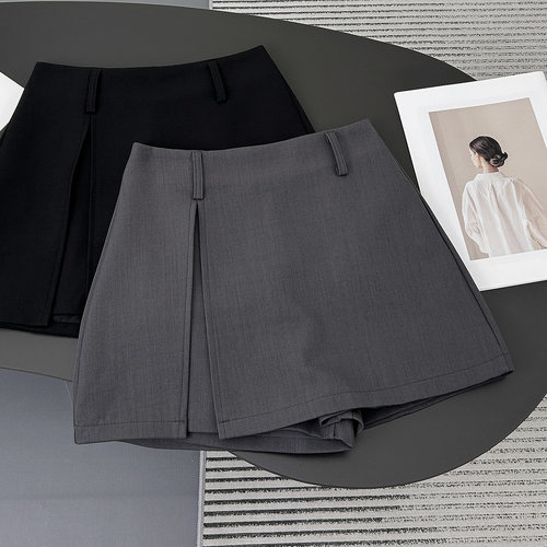 高腰显瘦A字西装短裙裤