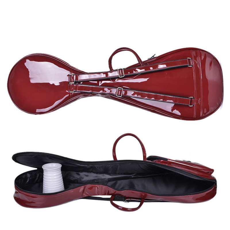 漆皮琵琶包便携加厚琵琶琴包袋水晶亮面儿童双肩背包防水溅防震