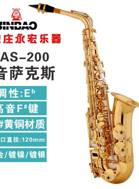 乐器 中音萨克斯JBAS-200降E调初学者乐器漆金黄铜萨克斯