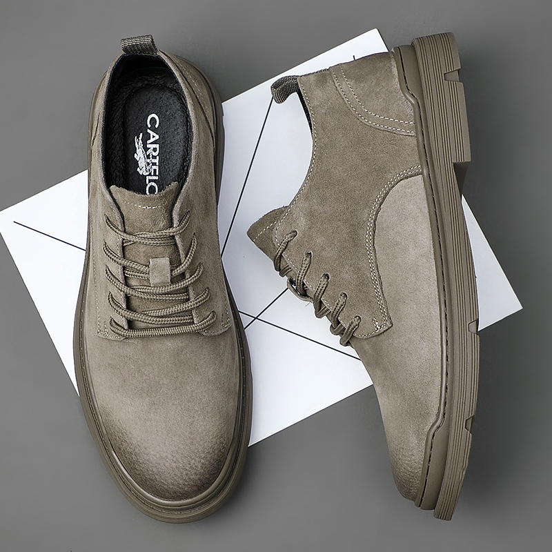 马丁靴男款低帮真皮工装鞋2025秋季新款英伦风复古休闲大头皮鞋男