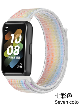 适用华为手环10腕带9NFC版通用8编织手表带智能7手表运动尼龙回环男女款彩虹透气替换带nfc个性配件非原装