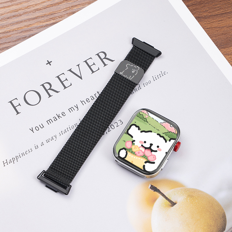 适用华为watch fit4/4Pro手表专用一体米兰尼斯磁吸表带4/3代运动FIT3智能手环不锈钢金属表链男生女生夏天