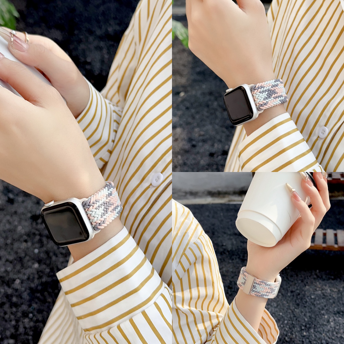 适用iwatch10表带S9苹果S8手表applewatch9新款S10尼龙8编织7磁吸S7春夏SE男高级ultra女运动se2/s10替换腕带