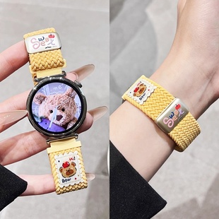 适用oppowatchx2表带oppowatch手表带可爱小熊磁吸4pro编织oppo新款watch智能oppowatchx2mini女款X替换带潮