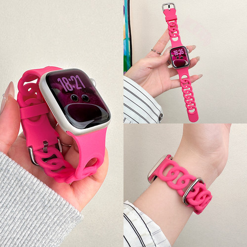 【夏日甜甜圈】适用iwatch11硅胶表带s10苹果手表表带applewatch9运动透气腕带8休闲se3高级感ultra3男女创意