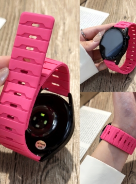 适用华为watch5手表带gt6/gt5pro龙鳞纹磁吸硅胶腕表带GT4运动watch4pro智能GT3男士gt6pro女生透气替换配件