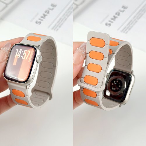 适用iwatch11表带applewatchultra3苹果S10手表S11硅胶磁吸se3高级s9男运动watchs8椭圆7女智能腕带49mm新款