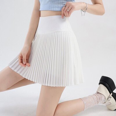 灰色风琴褶百褶裙女2026新款夏季大码胖mm高腰显瘦西装a字半身裙