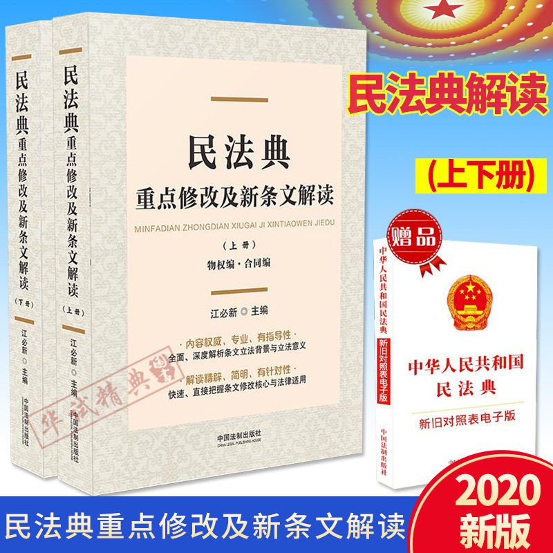 2020新版民法典重点修改及新条文解读上下全2册江必新主编民法典2020版条文要义解析读重点法条解读民法典条文理解与适用