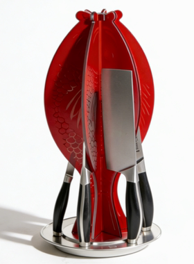 德国双立人Olymp奥林配套旋转磁吸锦鲤单刀架可放中片刀多用刀具