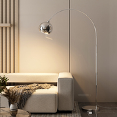 钓鱼灯落地灯客厅沙发旁边卧室银色包豪斯设计高级感极简轻奢台灯