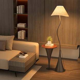 法式中古落地灯客厅沙发旁边复古高级艺术摆件置物架卧室台灯一体