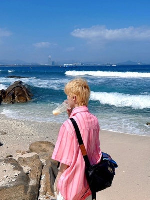 情侣五分袖美式胖子衬衣