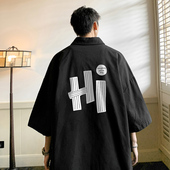 男士 薄款 短袖 痞帅衬衫 大码 夏季 ins休闲宽松韩版 胖子潮流帅气衬衣