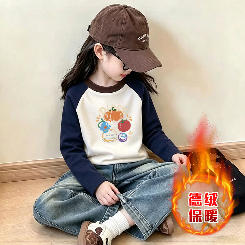 女童德绒打底衫秋冬季新款