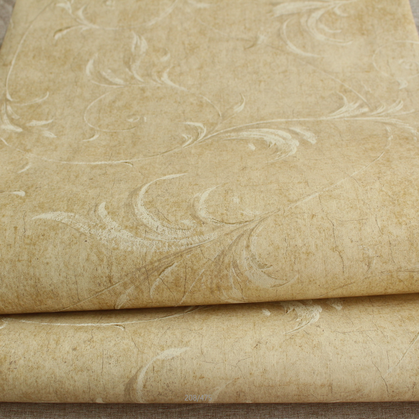 美式乡村复古田园风卷纹背景墙纸